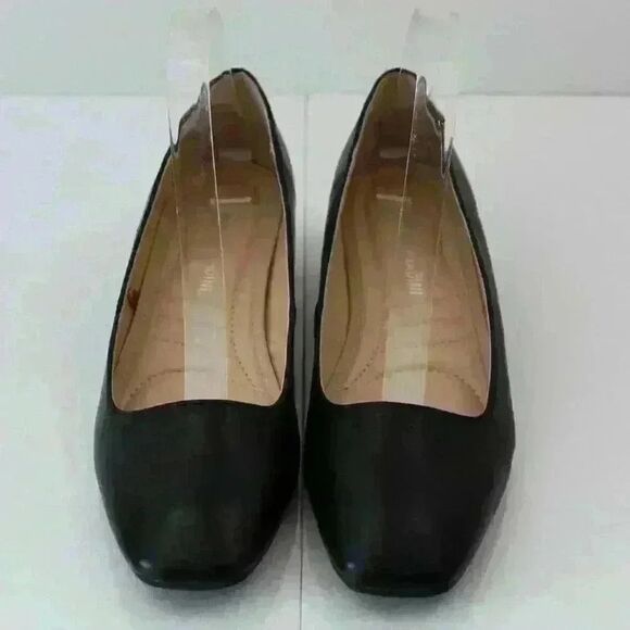 Adrienne Vittadini "Palmer" Black Faux Leather Wedge Pumps – Size 7.5 - Picture 2 of 8